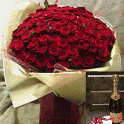 100 Red Roses Veuve & Chocolates