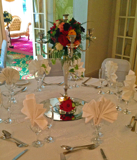 Candelabra wedding table centres