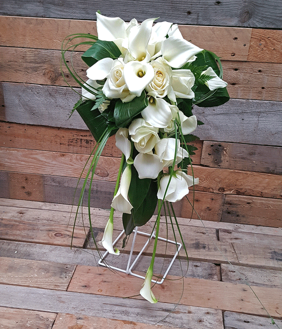 White calla lily bridal shower bouquet